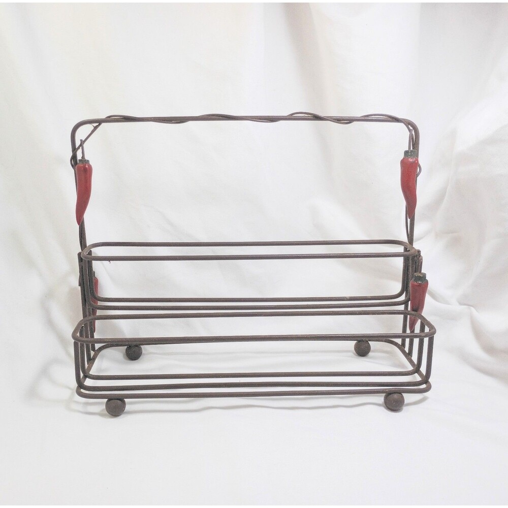 Freestanding Chili Pepper Wrought Iron Spice Rack